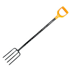 Вилы сад-огород стальные 4-рогие, с черенком, пластик ручка "Solid" FISKARS (арт.1026687) *1/4